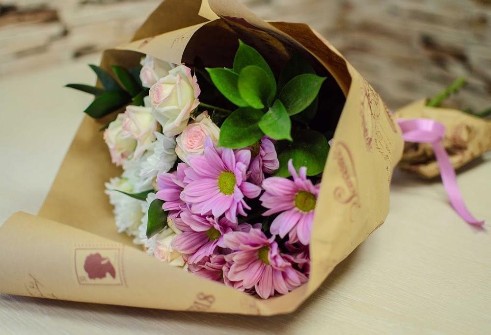 Букет цветов из: Розы и Хризантемы в Култаево