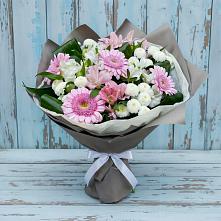 Букет цветов из:  Герберы, Альстромерии и Хризантемы в Култаево