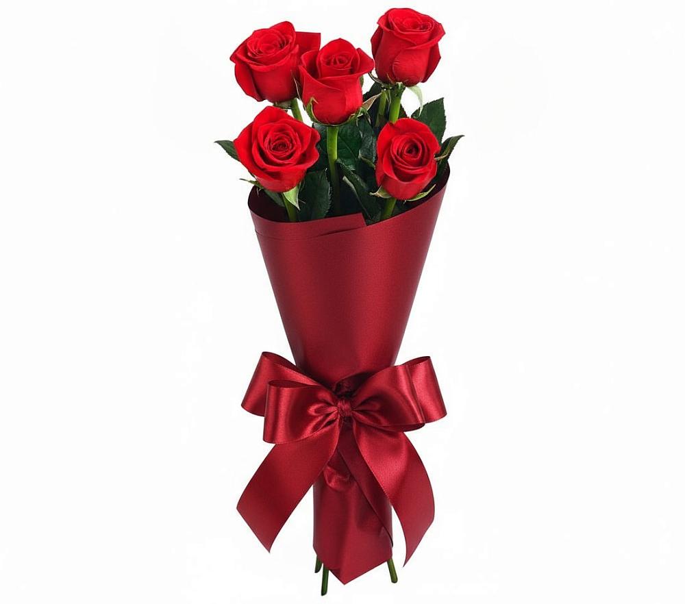 Букет 5 Красных роз Эдлесс Лав в Култаево