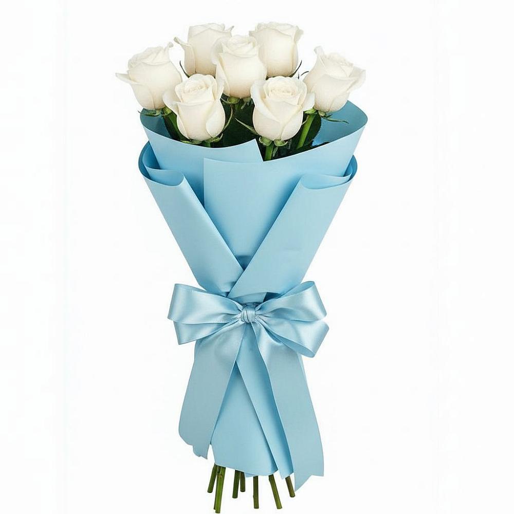 Букет 7 белых роз Проуд в Култаево