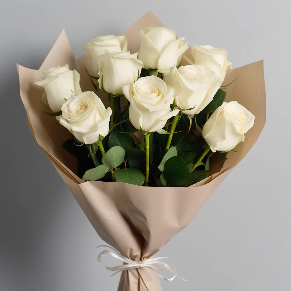 Букет 9 Белых роз Эдлесс Лав в Култаево