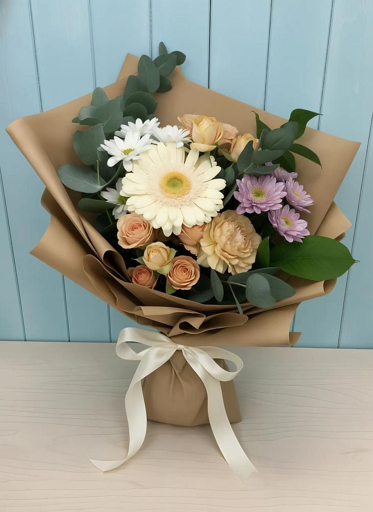 Букет цветов из: Герберы и Хризантемы в Култаево
