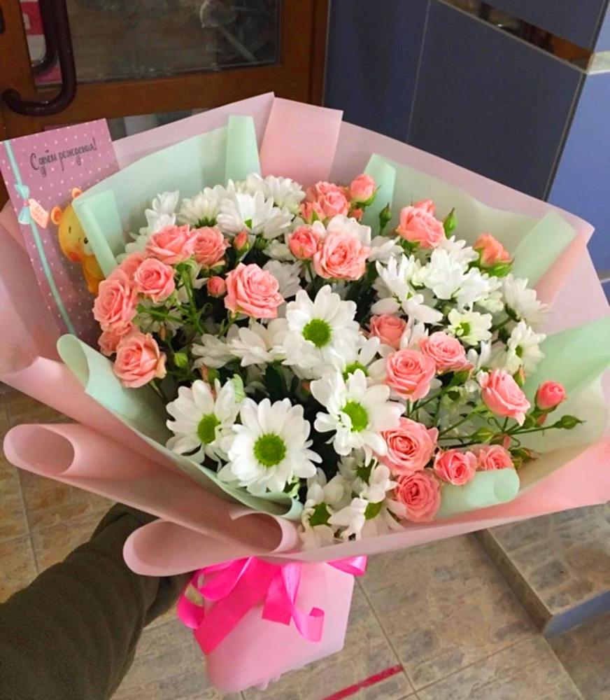 Букет цветов из: Розы и Хризантемы в Култаево