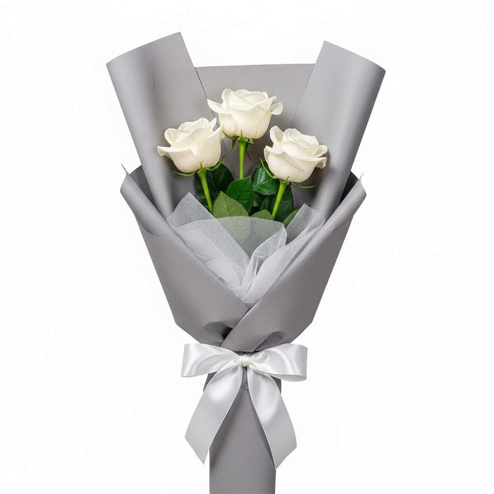 Букет 3 белые розы в Култаево