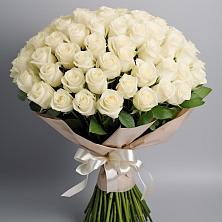 Букет 101 беля роза Белоснежка в Култаево