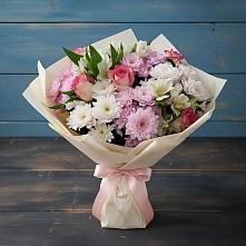 Букет цветов из:  Хризантемы, Альстромерии и Розы в Култаево