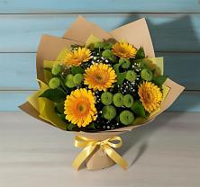 Букет цветов из:  Герберы и Хризантемы в Култаево
