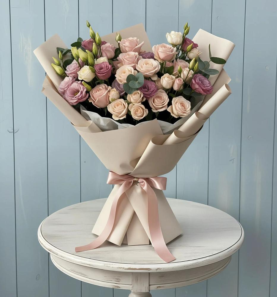 Букет цветов из: Розы и Лизиантусы в Култаево