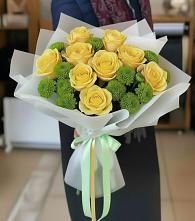 Букет цветов из:  Хризантемы и Розы в Култаево