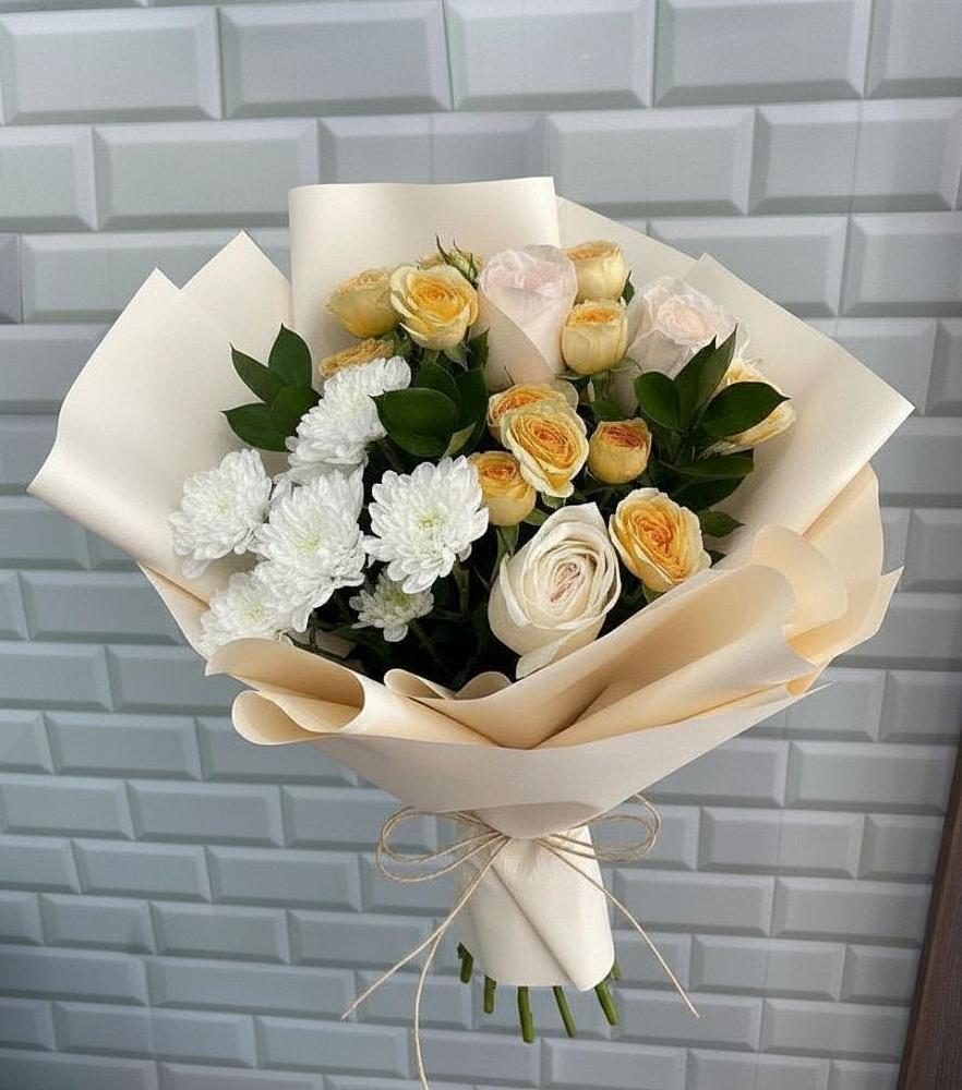 Букет цветов из: Розы и Хризантемы в Култаево