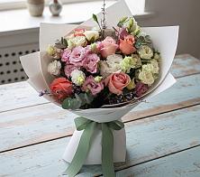 Букет цветов из:  Розы, Лизиантусы и Гвоздики #REPLACE_PRED# Култаево