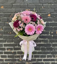 Букет цветов из:  Герберы и Хризантемы в Култаево