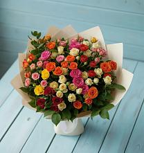 Букет Микс из разноцветных кустовых роз #REPLACE_PRED# Култаево